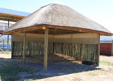 Structures can be made of shade cloth or thatch.