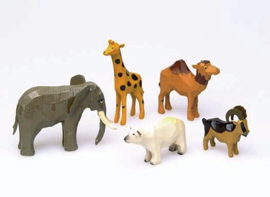 Zoo animals 1 in a chip wood box * 3001 Zoo animals 2 in a chip wood box 3017 The five