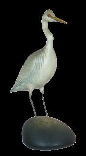 124. Extremely rare and important miniature American egret by A. E. Crowell (1862-1952) of East Harwich, Mass.