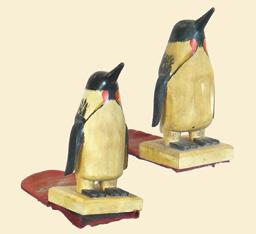 Heads are in very good condition with excellent original paint. 100-200 149(PR) 149. Matched pair of penguins mounted as bookends by Charles H.