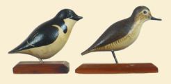 157, 158 158A, 158B, 158C 159 160 161 157. Extremely rare miniature dovekie on a signature square wooden base by George Boyd, Seabrook, NH. In fine original condition.