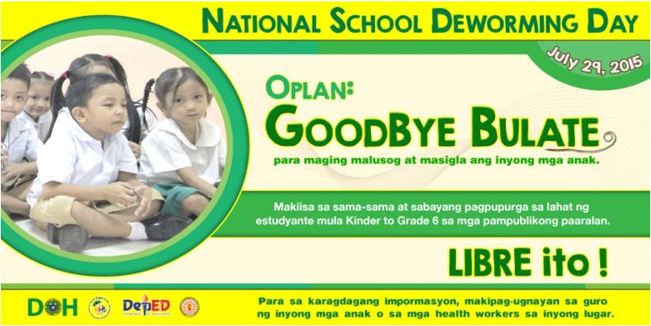 National School Deworming Day (NSDD) o Simultaneous MDA in all public elementary schools nationwide o Experiences
