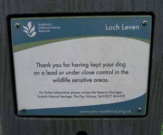 Loch Leven National Nature Reserve has developed its own variation on signs to reduce disturbance to breeding wildlife.