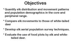 Henry (Rique) Campa, III Professor Department of Fisheries and Wildlife Michigan State University, East Lansing, MI Quantifying Elk Movement Patterns, Interactions with Whitetailed Deer, and