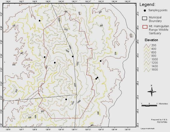 Ates-Camino et al. Herpetofaunal Diversity and Endemism. FIGURE 2. Map of the sampling sites in Mt. Hamiguitan Wildlife Sanctuary, Eastern Mindanao, Mindanao Island, Philippines.