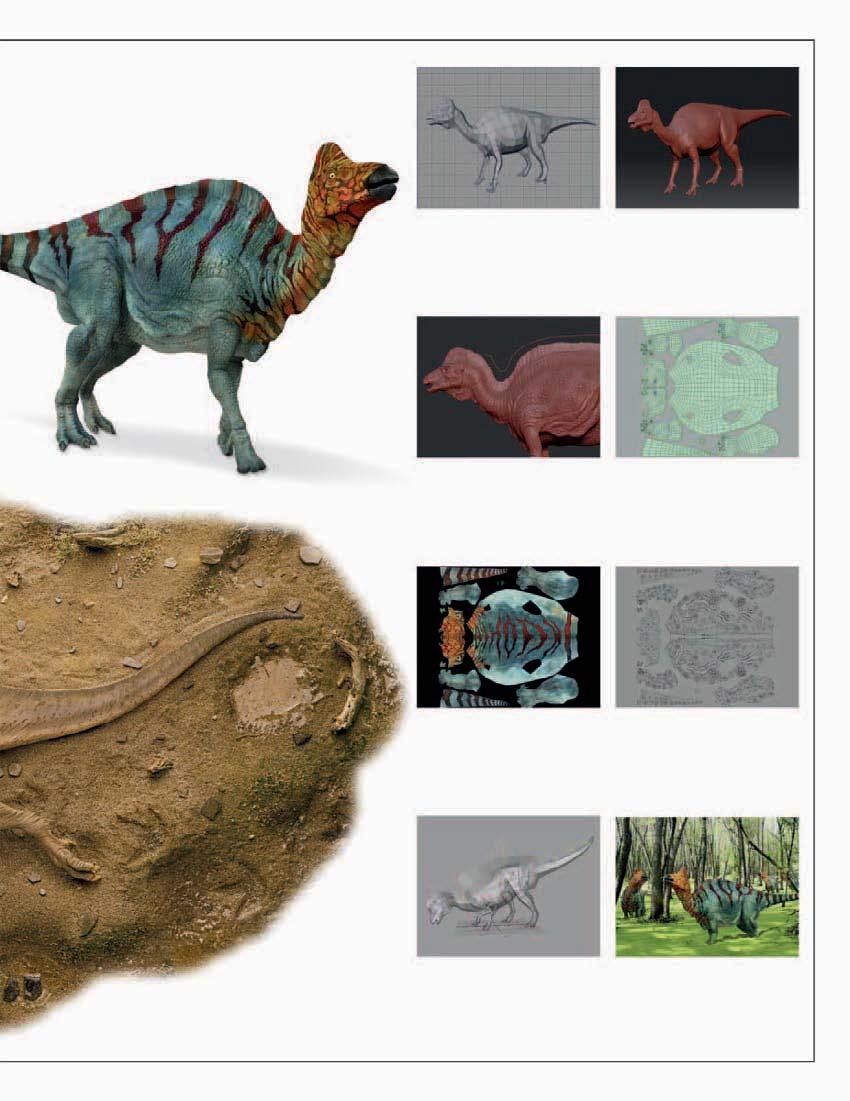 DIGITAL DINOS Special 3-D modeling and graphics computer software allow graphic artists to create highly detailed digital models of dinosaurs.