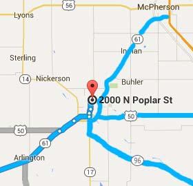 Central Kansas and can be readily reached from all directions via K 61, K 86 or US 50 From US
