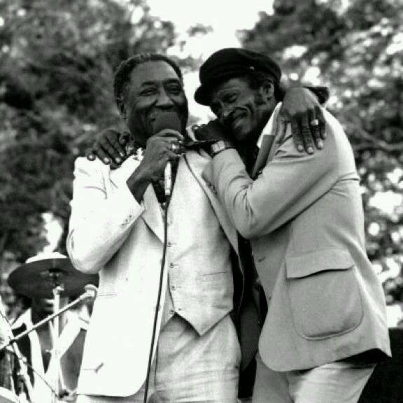 The Father of Rock and Roll died in March. Many claimed that title, but there was ONLY ONE King of Rock and Roll. CHUCK BERRY. Here he is pictured with the great Muddy Waters. Sharing with permission.