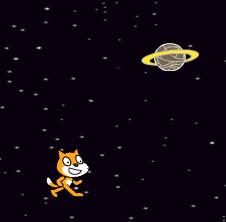 Can you add more code to your cat sprite, so that it moves up, down, left and right? Save your project Step 2: Space junk! Let s add some space junk for the cat to avoid.