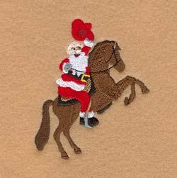Horse Riding Santa CD111710TF Stitches:10747 3.13" H X 2.