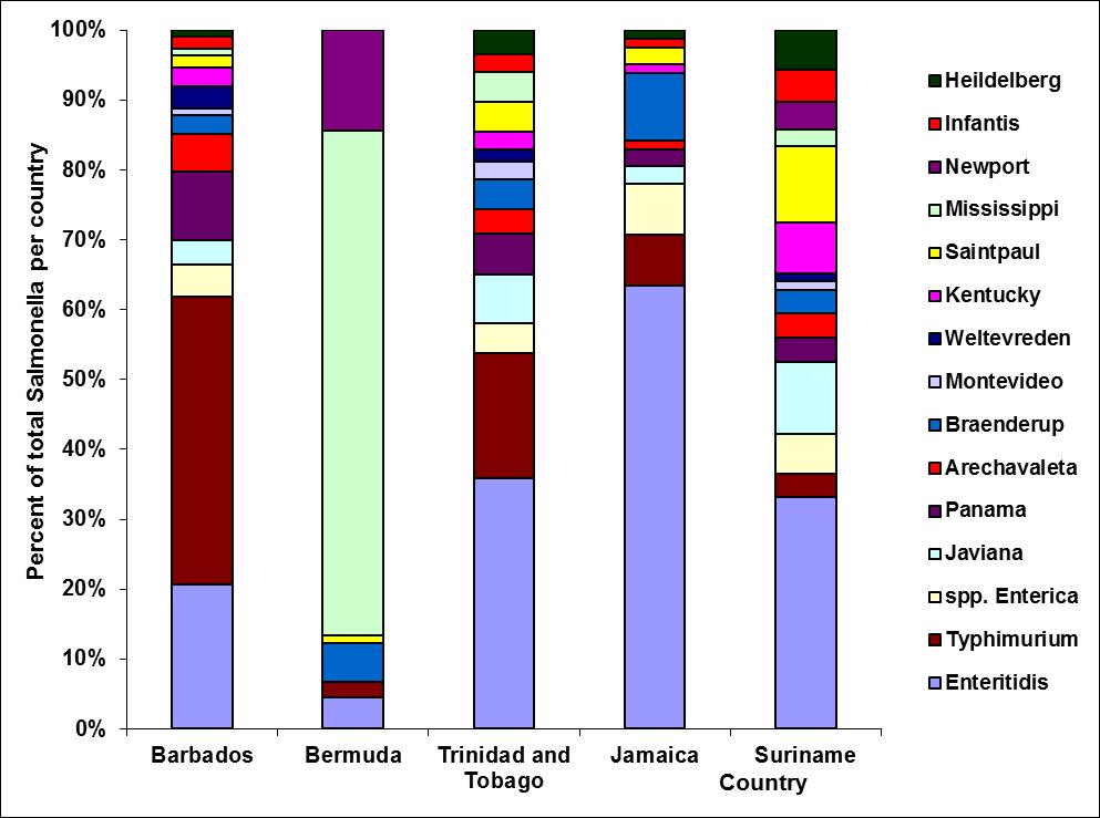 Salmonella serotypes by country - serotyping: essential to distinguish