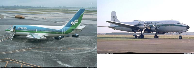 Example annotations: airplanes facing left turbofan powered plane longer tail green rudder