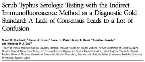 Rickettsial Serology Use in diagnosis of Rickettsial infection: 4-fold increase in the titer in paired serum samples OR a single sample titer when there is an adequate local evidence base