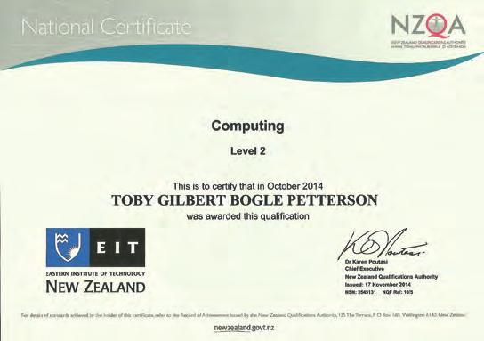 Learning & achieving By Toby Petterson Recently I completed a short free course in Computing by distance learning.