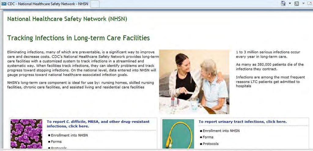 NHSN Long-term Care Facility Component: Data for Action NHSN infection reporting tailored for