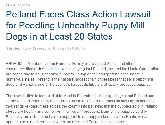 Petland Follow-up Investigation, 2009 Transport records of 15,000+ puppies shipped to 126 stores The Hunte Corp.