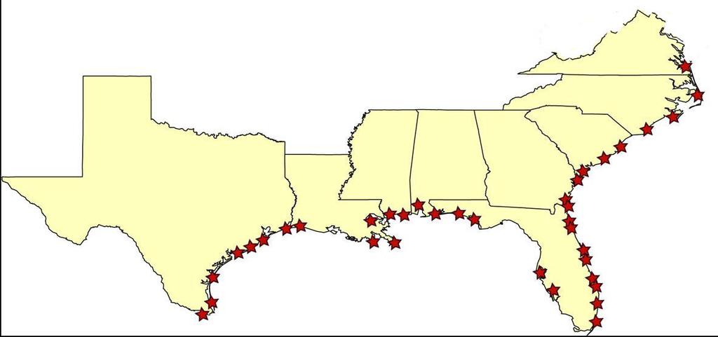 Southeastern US USACE DISTRICTS Norfolk (NAN) Wilmington (SAW) Galveston (SWG)