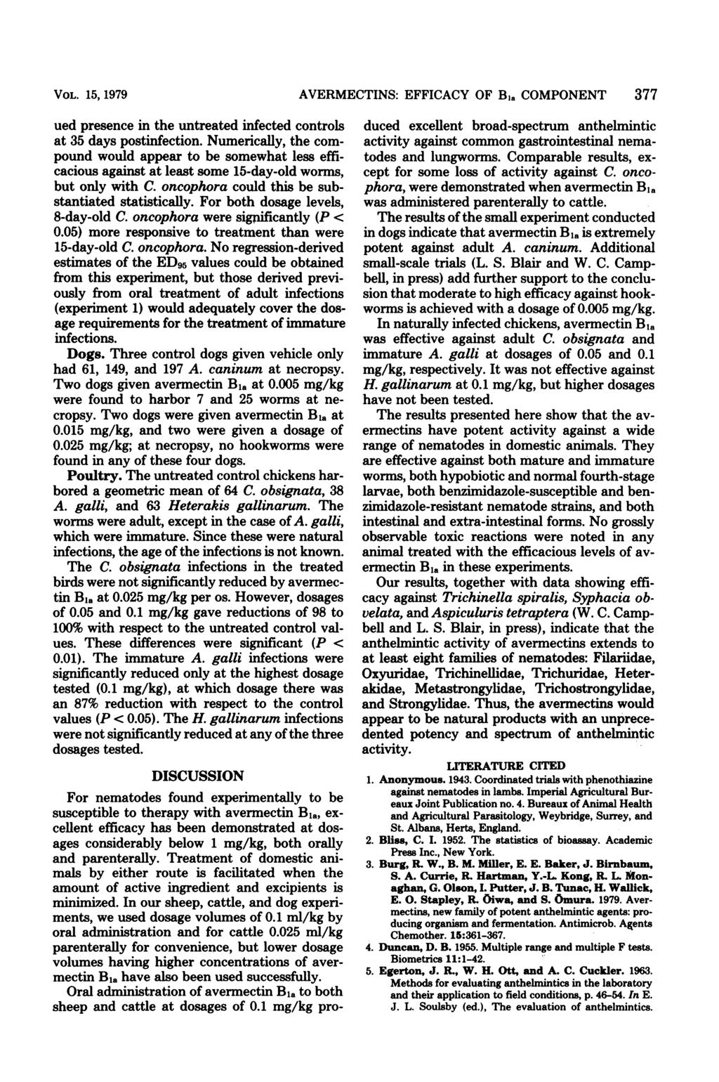 VOL. 15, 1979 ued presence in the untreated infected controls at 35 days postinfection.