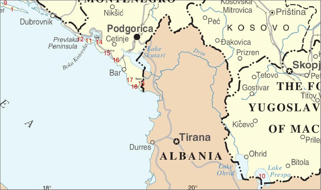 Introductions. S. Dalmatia (10) Island of Golem Grad less tham 1km 2 Lake Prespa Macedonia. Origin and fate unknown, area does have cold winters.