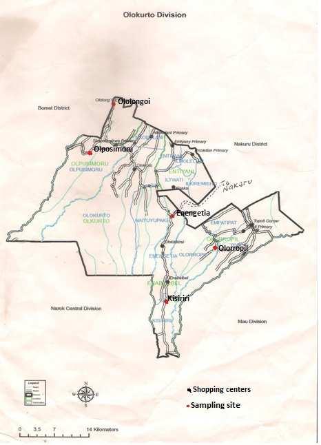 Figure 4: The map of Olokurto division