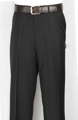 Pleated pants, open bottom, solid black