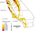 42% (2000 2002) Coastal Range foothills increase: 10% to 44% San Francisco foothills
