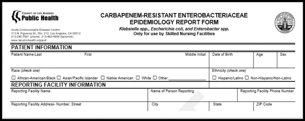 50 CRE Epidemiology Form Patient Information Similar to the confidential morbidity report form include patient