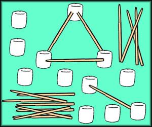 GEOMETRY - TOOTHPICKS AND MARSHMALLOWS Your teacher has given you a special assignment. She has given you a bunch of marshmallows and toothpicks to make 3D figures from.