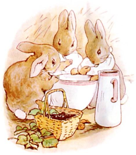 But Flopsy, Mopsy, and Cotton- tail had bread