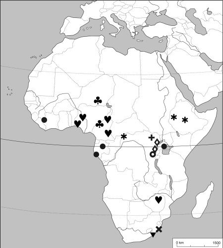 Acta Entomologica Musei Nationalis Pragae, 50(2), 2010 511 Fig. 41. Distribution of the Afrotropical Pseudohesperus. P. apsilus sp. nov.; P. bafutensis (Levasseur, 1967); P.