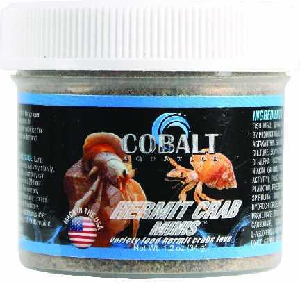 09 - Hermit Crab 01 - Nutrition Cobalt Aquatics Hermit Crab Minis Formula is mineral rich for proper growth of land hermit crabs exoskeleton.