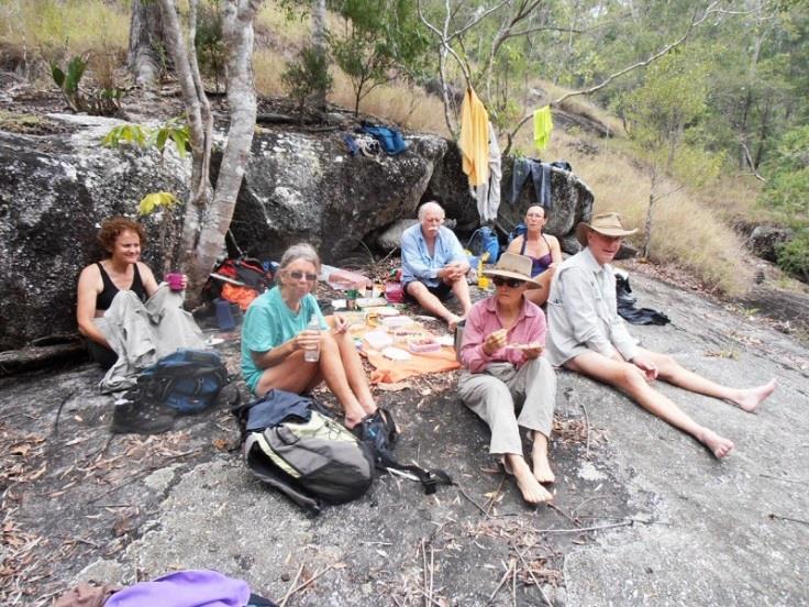 Christmas On Emerald Creek Sally McPhee A small group of walkers celebrated the last Sunday walk for the year with a shared lunch, swimming and a walk along the upper sections of beautiful Emerald
