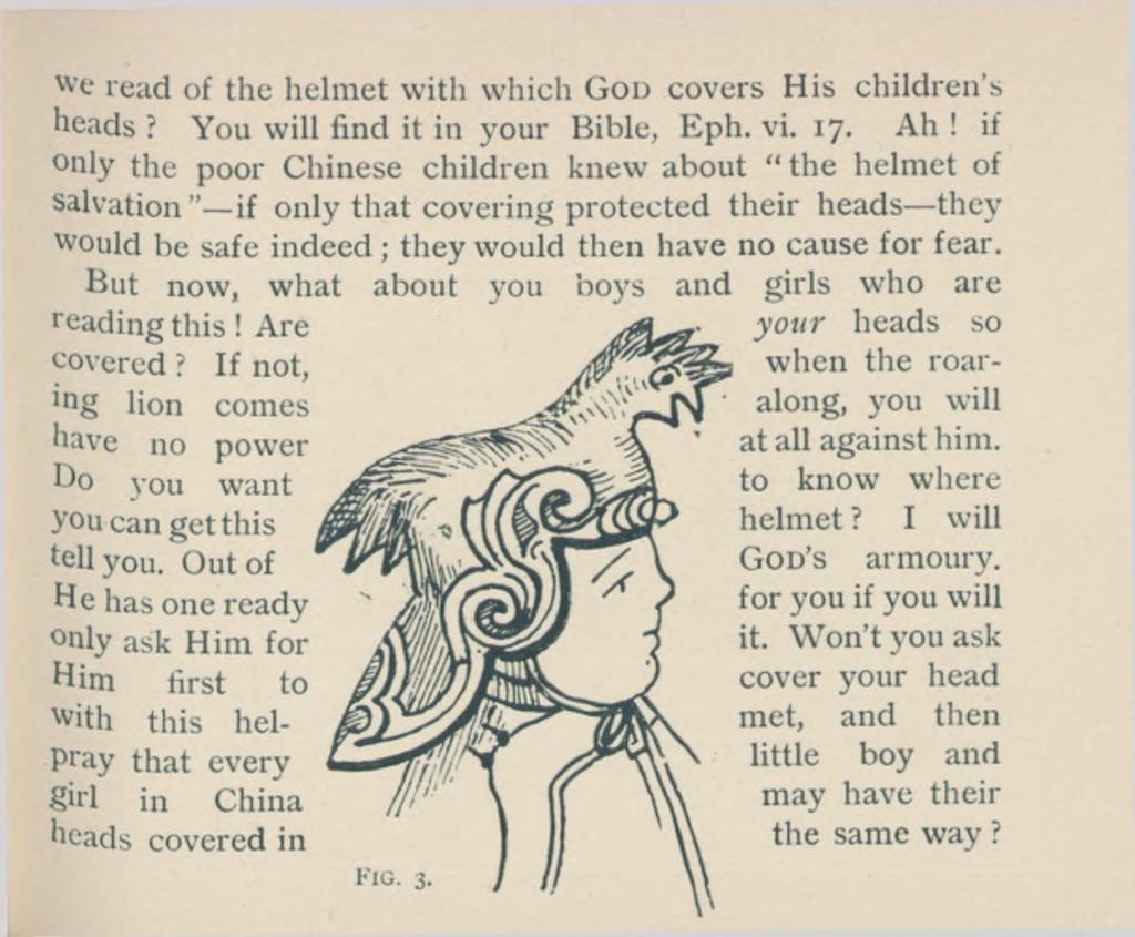 we read of the helmet with which G o d covers His children s heads? You will find it in your Bible, Eph. vi. 17. Ah!