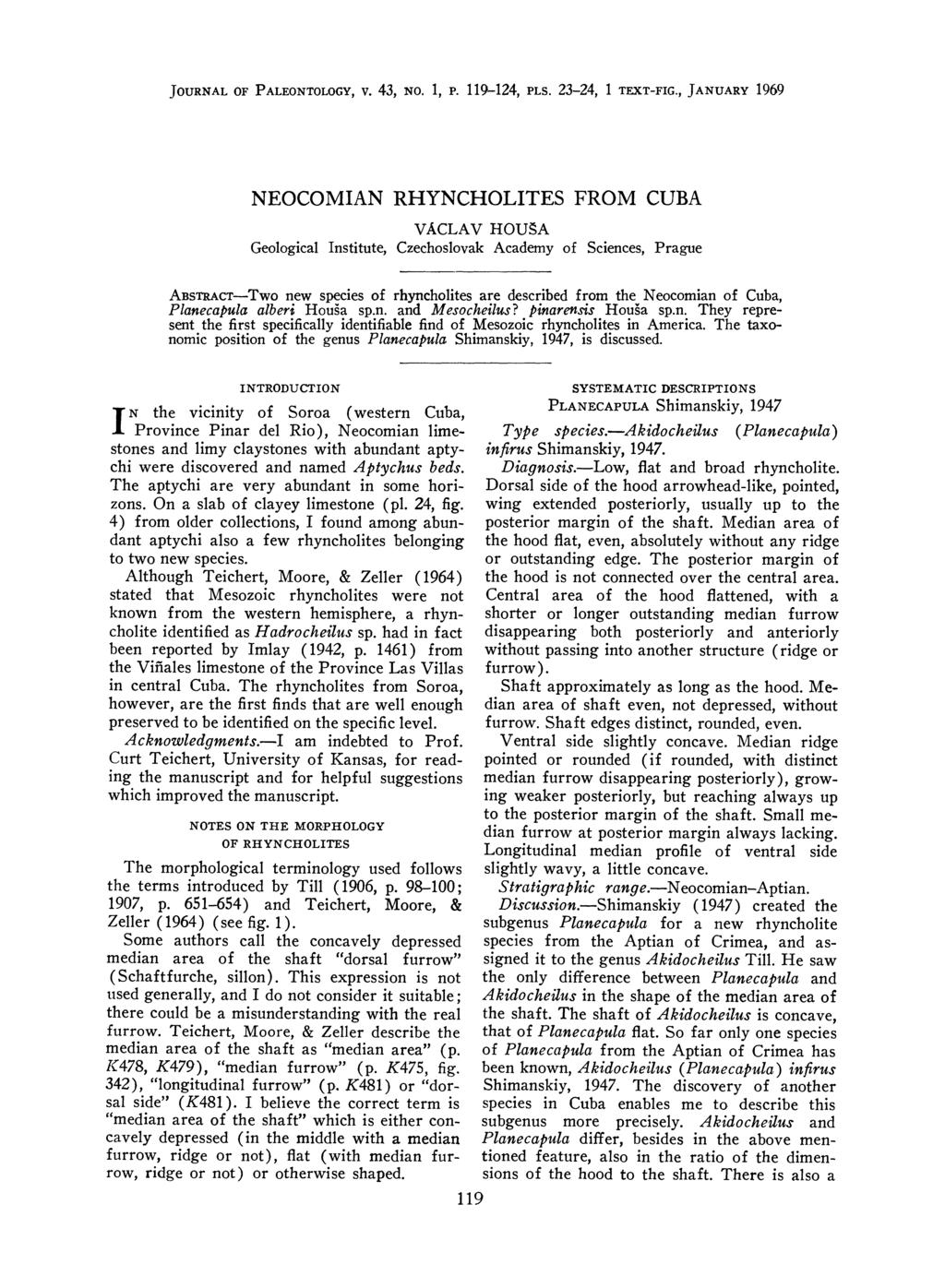 JOURNAL OF PALEONTOLOGY, V. 43, NO. 1, P. 119-124, PLS. 23-24, 1 TEXT-FIG.