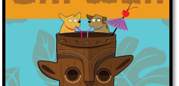 Island music and fun games for your dog will help you enjoy your island getaway, forgetting the rainy day outside.