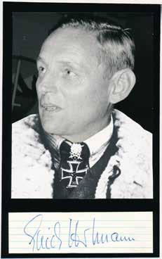 Field Marshal Albert Kesselring Erich Hartmann Field Marshal Albert Kesselring (1885-1960), signed headed