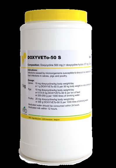 DOXYVETo-50S Treatment should be continued during 3-5 days. Medicated water should be used within 24 hours. Medicated milk should be used within 12 hours.