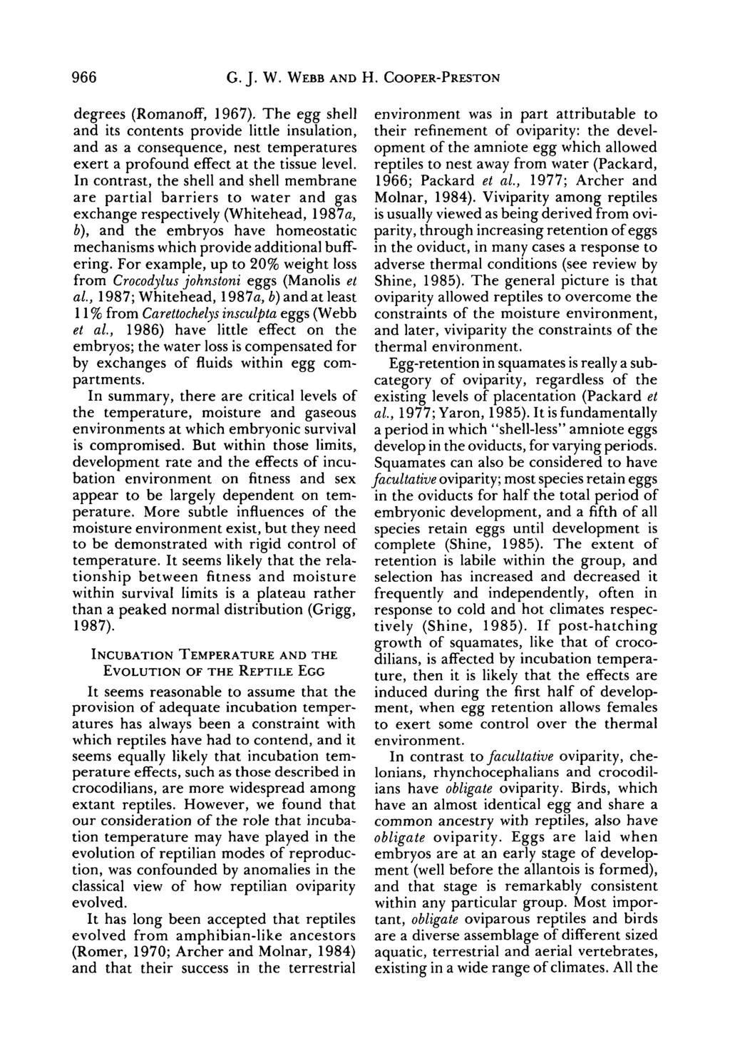 966 G. J. W. WEBB AND H. COOPER-PRESTON degrees (Romanoff, 1967).
