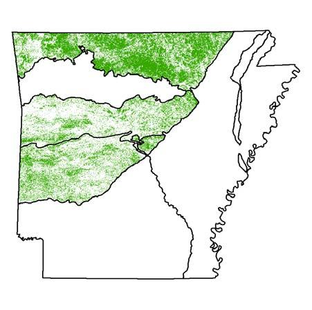 Habitat Map Habitats Interior Highlands Calcareous Glade and Barrens Interior Highlands Dry Acidic Glade and Barrens Ozark-Ouachita Cliff and Talus Weight Obligate Obligate Obligate Problems Faced