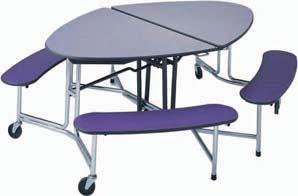 CAFETERIA TABLES Mitchell Folding Cafeteria Tables w/stools Automatic locking w/manual release for the folded & unfolded position.