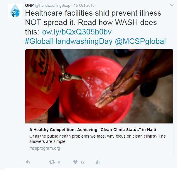 Twitter The Global Handwashing Partnership s Twitter Activity