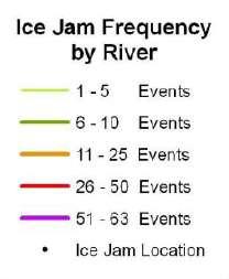 a river was referenced as being the location for an ice jam in the USACE Cold Regions Research and Engineering Laboratory (CRREL) database.