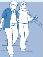 can get ready. Once you have safely crossed, if you are parting from the person, describe to them where they are.
