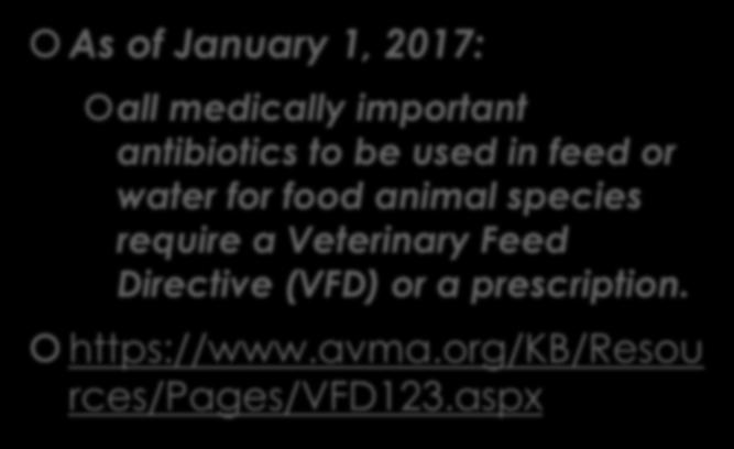 Feed Directive (VFD) or a prescription.