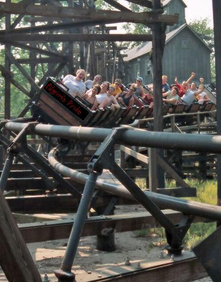 Pilgrim s Pride is the mine train roller coaster named for the settlers of Plymouth, the
