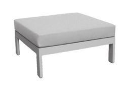 Footstool Perla H 43 cm W 84 cm D 84 cm ice incl cushion cartenza light grey REF.