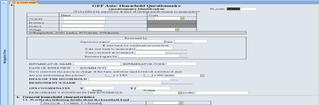 mdb and contains forms; for data entry and have been customized to have the same appearance as the survey