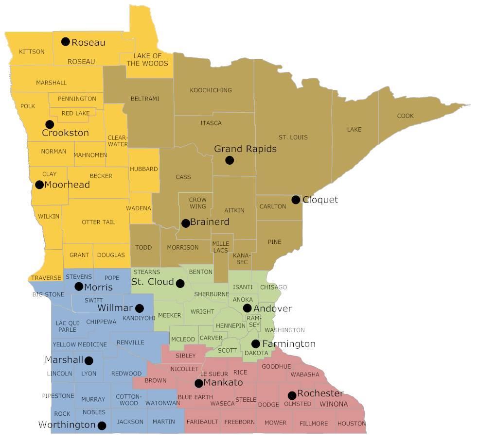 This map of Minnesota counties may help you