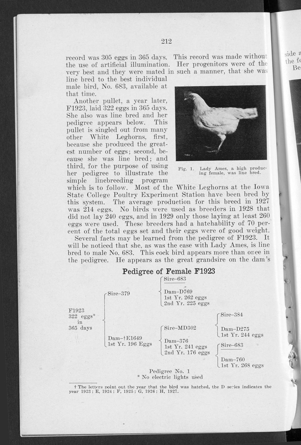 Bulletin, Vol. 22 [1928], No. 258, Art. 1 212 record was 305 eggs in 365 days. This record was made without the use of artificial illumination.