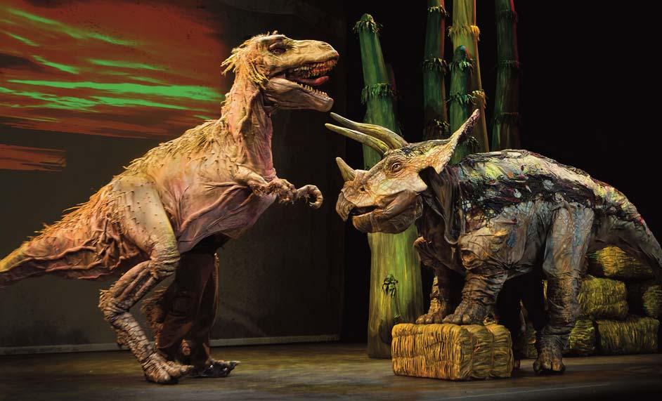 The skilled actors and puppeteers are the animal handlers who introduce each creature and share information about its history, habitat, and behavior. There are baby dinosaurs as well as adults.